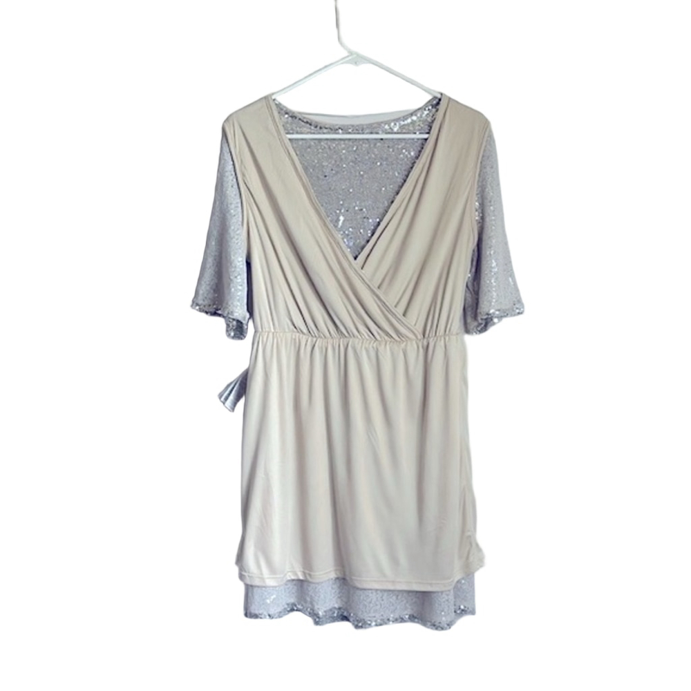 VERO MODA SILVER SEQUIN DRESS - Picture 8 of 9